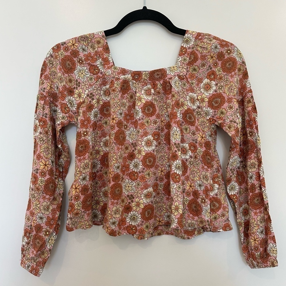 Levi’s Floral Woven Flowy Pullover long sleeve shirt girls size medium Womens XS - Picture 2 of 7